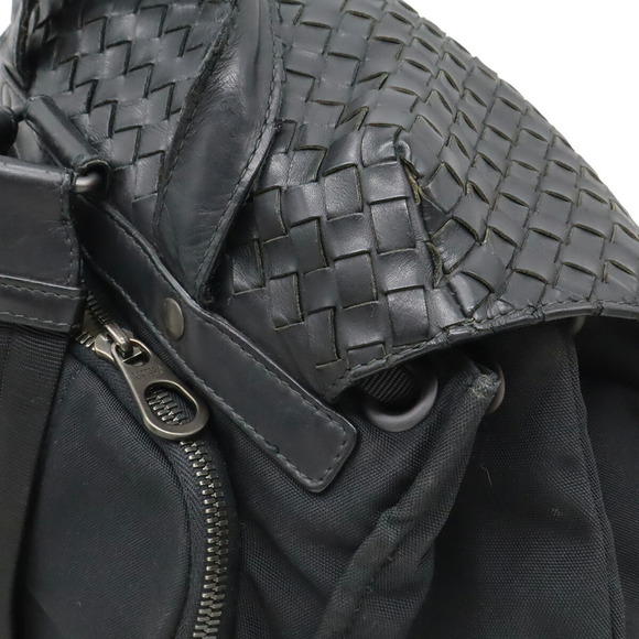 BOTTEGA VENETA Black Leather Intrecciato Backpack main image 5